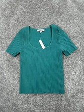Madewell Shirt Womens Xxs Blue Knit Ribbed Top New