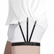 Men's Shirt Stays Elastic Non Slip Shirt Garter Holder with Non Slip Clips