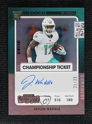 2021 Contenders Championship Ticket 21/25 Jaylen Waddle #106 Rookie Auto RC 11gj
