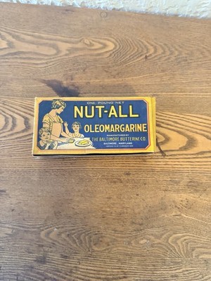 Vintage 1950 NUT-ALL OLEOMARGARINE Box Baltimore Butterine Co. Children History