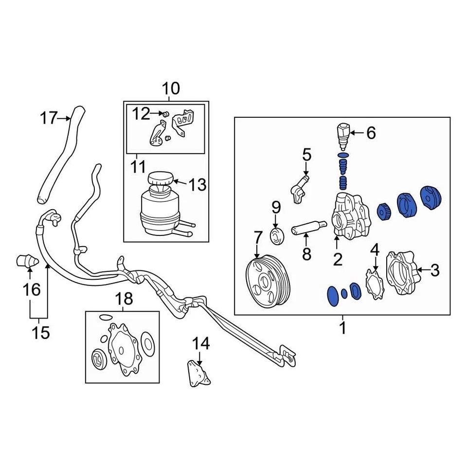 For Toyota Tundra 2004-2006 Toyota 443100C040 Power Steering Pump Foto 2 de 2