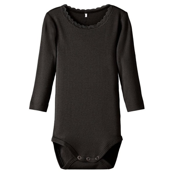 Name IT Nbfkab LS Body, Langarm, Unisex, Schwarz, Baumwolle, Gr. 74-image