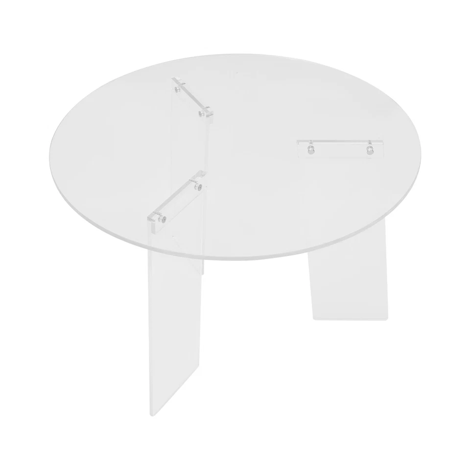 23.6*15.7 in Clear End Table Round Acrylic Side Table Home Decor coffee table - Image 4 of 4