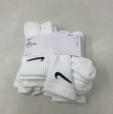 Nike Everyday Cushioned Crew Socks White Size M 6 Pairs SX7666-100