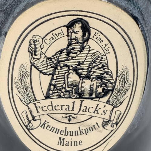 Grey Fox Pottery Beer Stein Federal Jacks Kennebunkport Maine Crafted Fine Ales - Bild 2 von 5