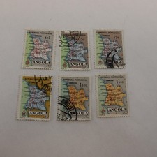 Lot De 6 Timbres D’Angola 1955 Carte Utilisés Oblitérés