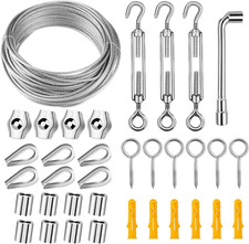 Garden Wire Trellis Kit, 20M/2Mm Stainless Steel Cable Rope PVC Coated Wire Rope