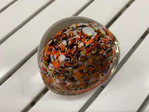 Paperweight Multi Color Design Complex Floral Small Art Glass Style Vintage - Picture 9 of 9
