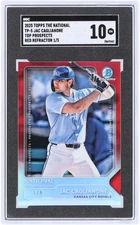 Jac Caglianone Royals 2025 Topps The National Red Refractor TP-5 1/5 SGC 10 Card