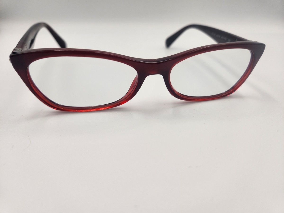 Prada VPR 15P MAX-1O1 Burgundy Dark Red Silver Eyeglasses  display picture 2