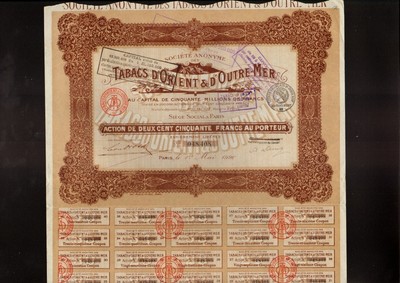 dd tobacco TOBACCO Tabacs d'Orient & d'Outre Mer Paris France dd 1920