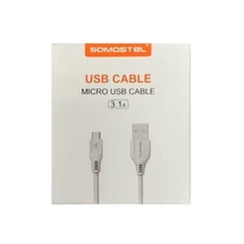 NEW  4FT 3.1A Micro USB Data Charging Cable WHITE for Samsung S6, S7, S7 Edge