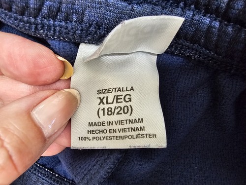 Adidas Youth Unisex Jogger Track Pants Navy Heather 3 Stripe Size XL (18/20) - Picture 14 of 20