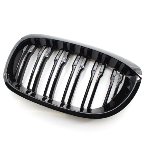 Glossy Dual Slat Front Kidney Grille For 2003-05 BMW 3 Series E46 Coupe Facelift - Picture 3 of 9