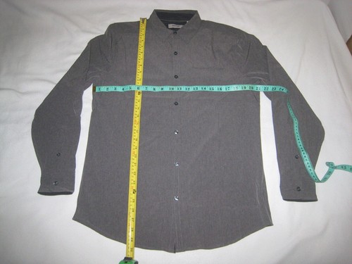 Kenneth Cole Reaction Men's Long Sleeve Pocket Dress Shirt Gray or Black Sz M, L - Picture 4 of 15