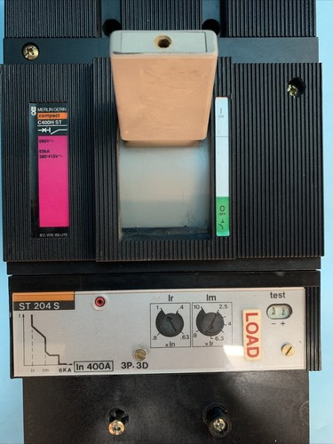 MERLIN GERIN C400H ST 400 A CIRCUIT BREAKER 65KA ST 204 S CJ400H RECONDITIONED - Picture 2 of 9