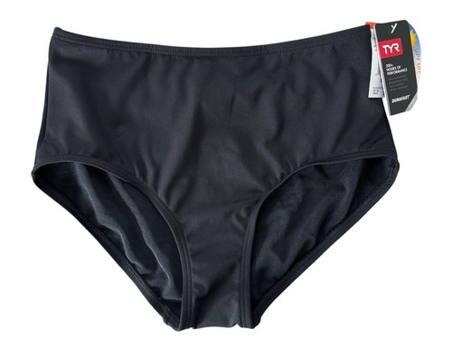 TYR Neu mit Etikett solide hohe Taille Badehose schwarz Damengröße 8 - Bild 1 von 9