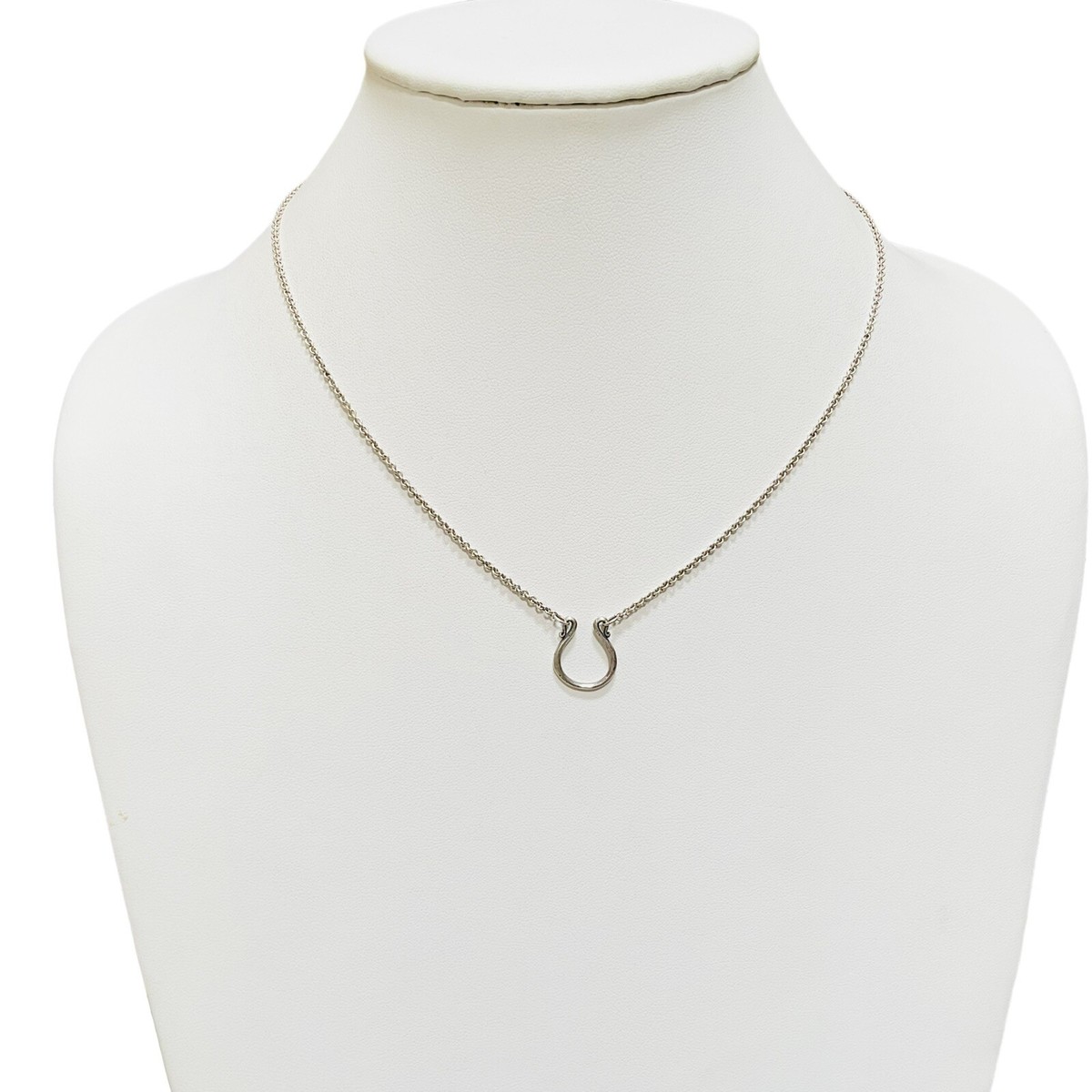 James Avery Changeable Charm Holder Necklace Sterling Silver Horseshoe 18 Inches