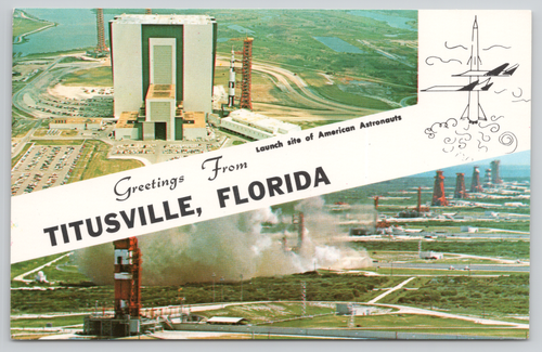 Postkarte NASA Gruß vom Kennedy Space Center Vintage - Bild 1 von 2