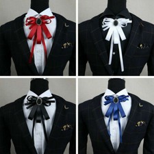 Hommes Ruban Pré-noué Strass Col Noeud Cravate Nœud Mariage Fête Soirée
