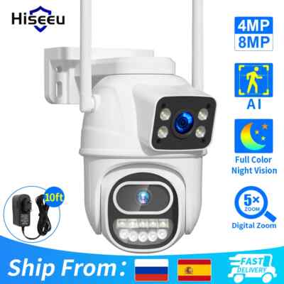 4K 8MP PTZ WIFI Camera Dual Lens Dual Screen IP Camera Auto