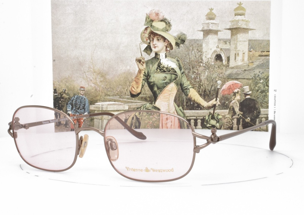 VIVIENNE WESTWOOD OVAL EYEGLASSES Rare Vintage Brown Titanium 52