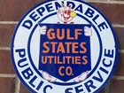 12in Gulf Vintage Style Heavy Steel Dealer Metal Sign