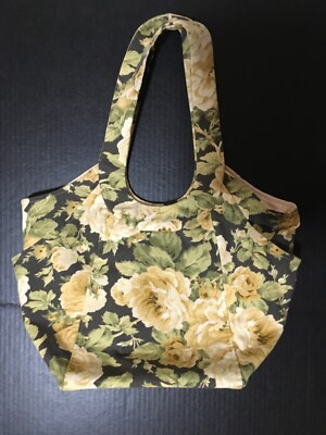 Women's shoulder bag soft cotton design by Kimberlee Richardson yellow on black