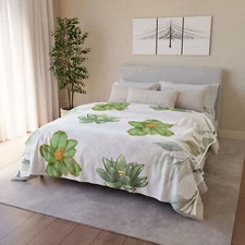 Succulent Dreams Soft Polyester Blanket
