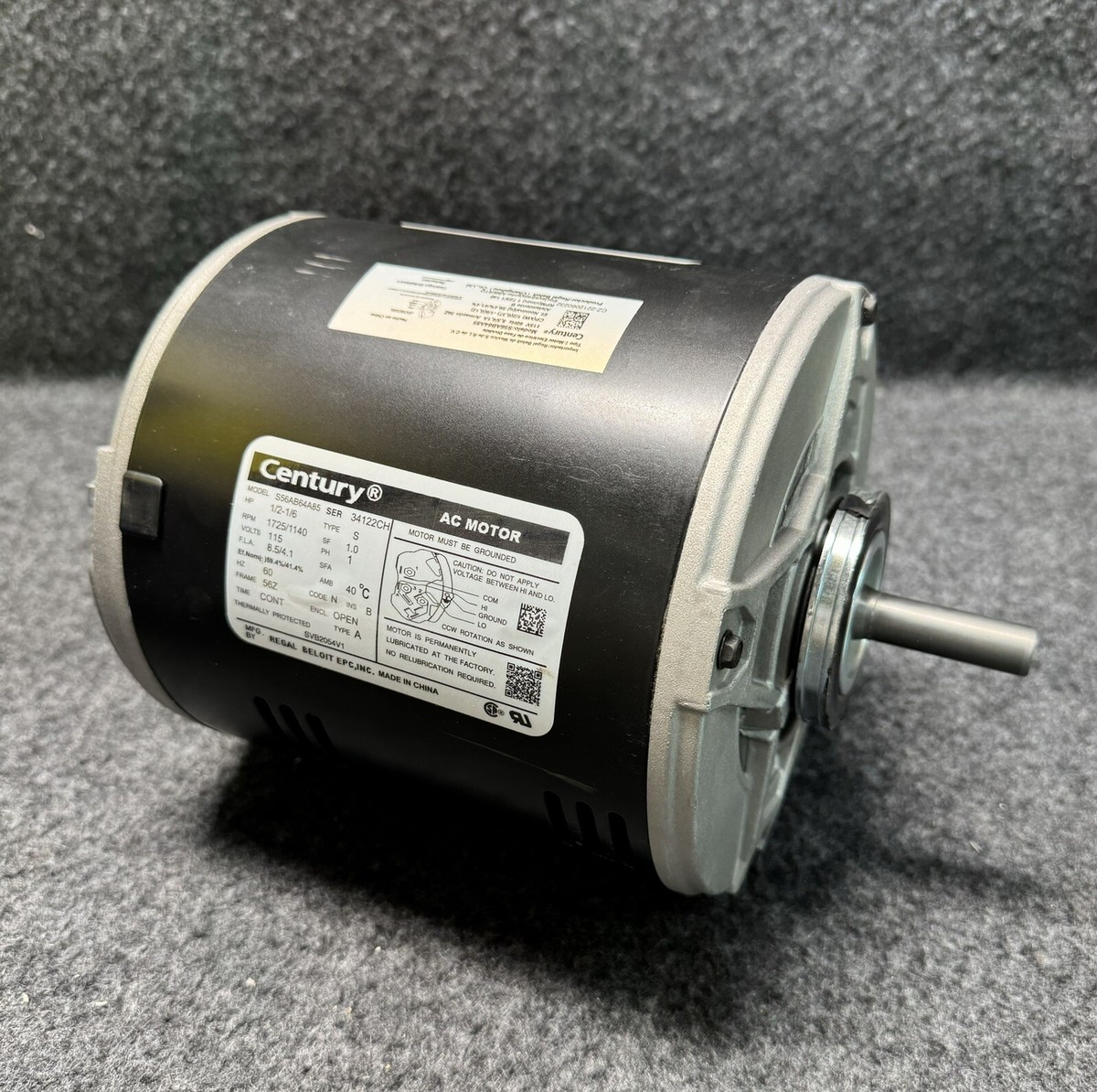 Century Evaporative Cooler Fan Motor 2 Speed 1/2 HP