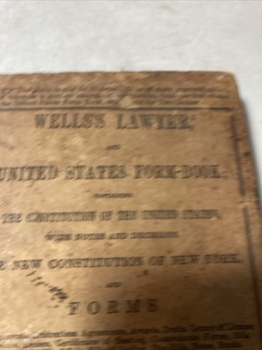 JOHN C WELLS lawyer and United States form book U. S Constitution 1848 Ed Law - Picture 4 of 14