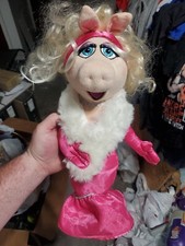 Miss Piggy Plush Doll Disney Store Deluxe Muppets Movie Rare Pink Dress tush Tag