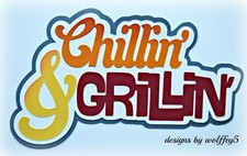 CRAFTECAFE BBQ SUMMER TITLE paper piecing premade Scrapbook page piece WOLFFEY5