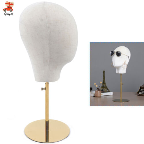 Gold Adjustable Display Stand Caps Wig Hats Holder Head Mannequin Display Stand