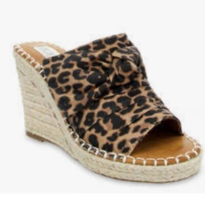 NWT Sugar Womens Hundreds Wedge Sandal Slide Animal Print