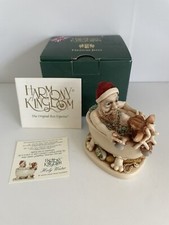 Harmony Kingdom Holy Water 2002 Santa & Reindeer in Bath Tub UK Made Signed