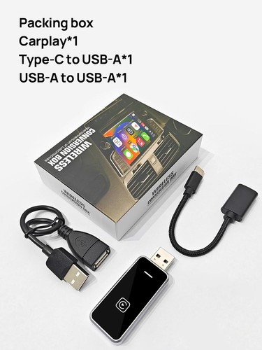 Moman Wireless Carplay Adapter Plug&Play Carplay Dongle for Apple & Android - Picture 7 of 7