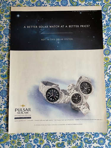 Vintage 1998 Pulsar Solar Watch Print Ad Discover Your Own Star