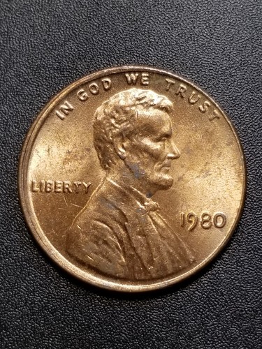 1980-P Lincoln Cent außermittig geprägt