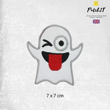 Ghost Emoji Patch Iron On Sew On Badge Embroidered Patch 