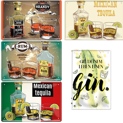Blechschild Schilder Sprüche 20x30cm Rum Bar Kneipe Gin Geschenke Wandschilder