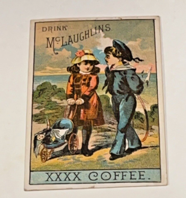 1892 McLaughlin's XXXX Coffee Victorian Trade Card; Sailor Boy and