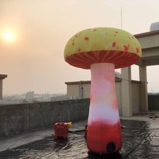 10FT Giant LED Inflatable Mushroom with Printing Pattern Mushroom for Theme Park