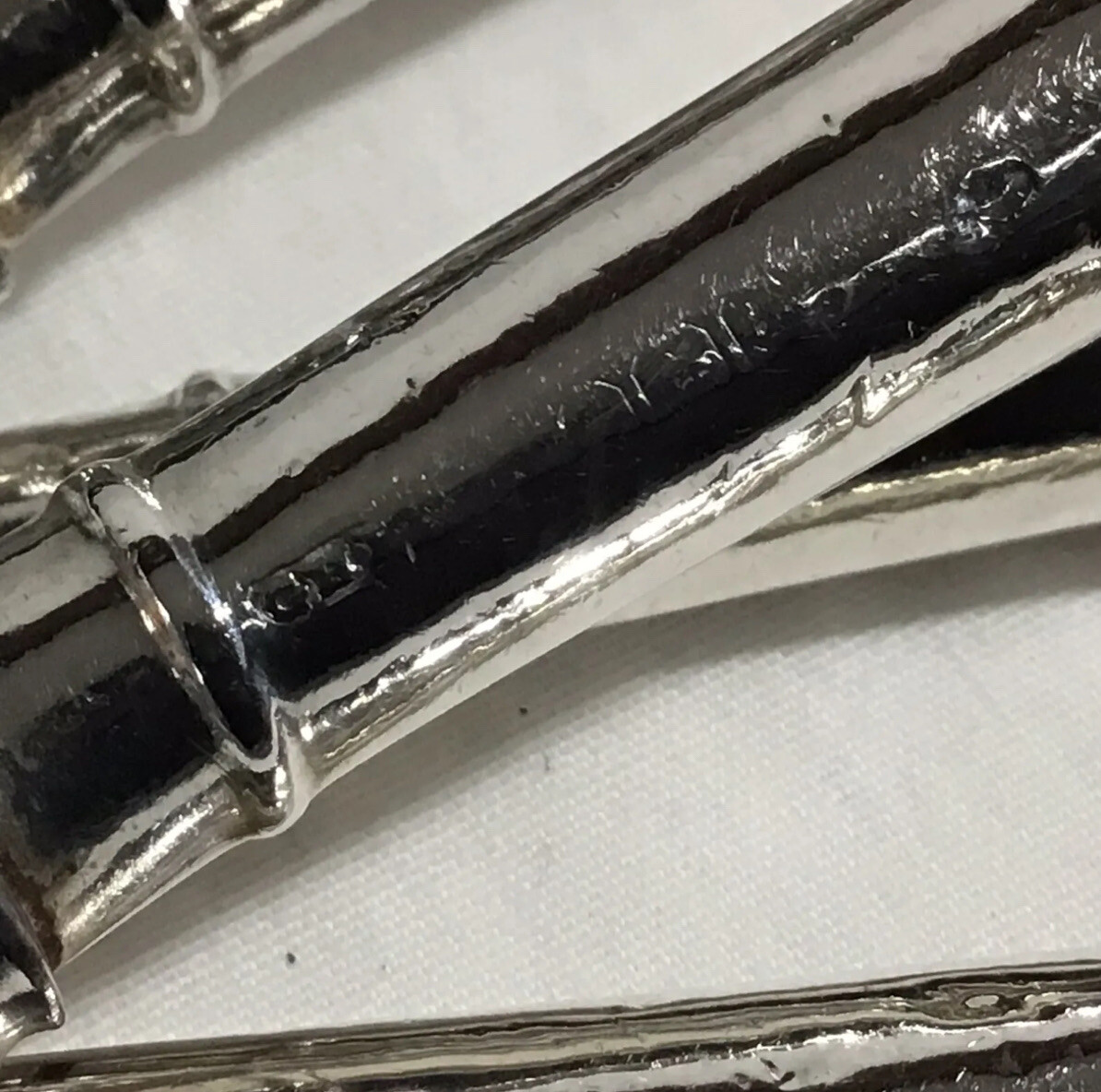 1918 Solid Silver Pistol Grip Handle Six Butter Knives By Alfred Biggin