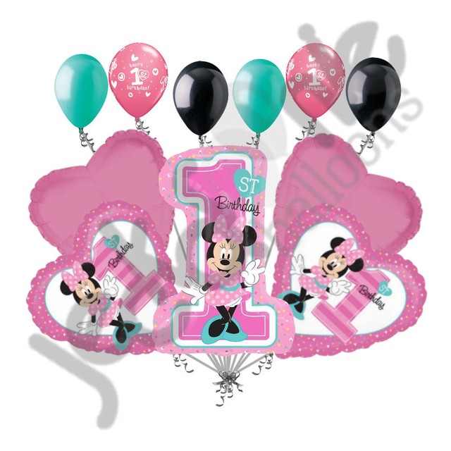 Buy 11 Pc Minnie Mouse 1st Birthday Balloon Bouquet Party Decoration