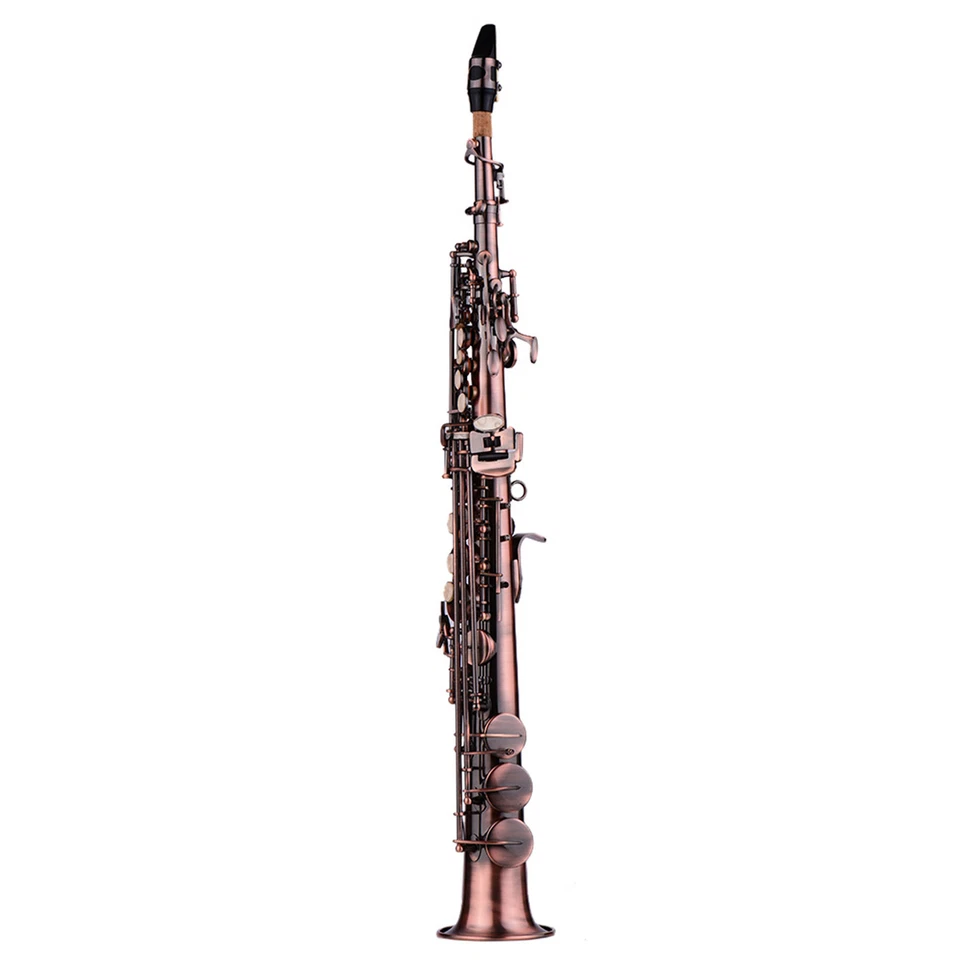 Straight Bb Soprano Saxophone Brass Nickel Plated Sax Woodwind Instrument U2I7 - Image 2 of 4