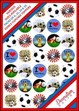 35 x Football Party Mix Edible Wafer Cupcake Cake Toppers 6 15 24 Sport Goal Fun