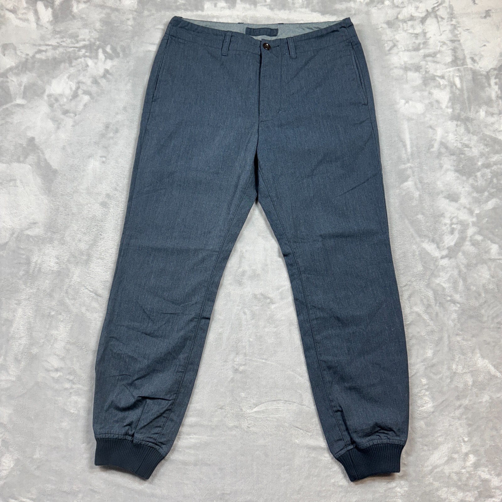 J Crew Mens Chambray Jogger 30 Elastic Waist Cuffed Ankle Nonstretch Comfort