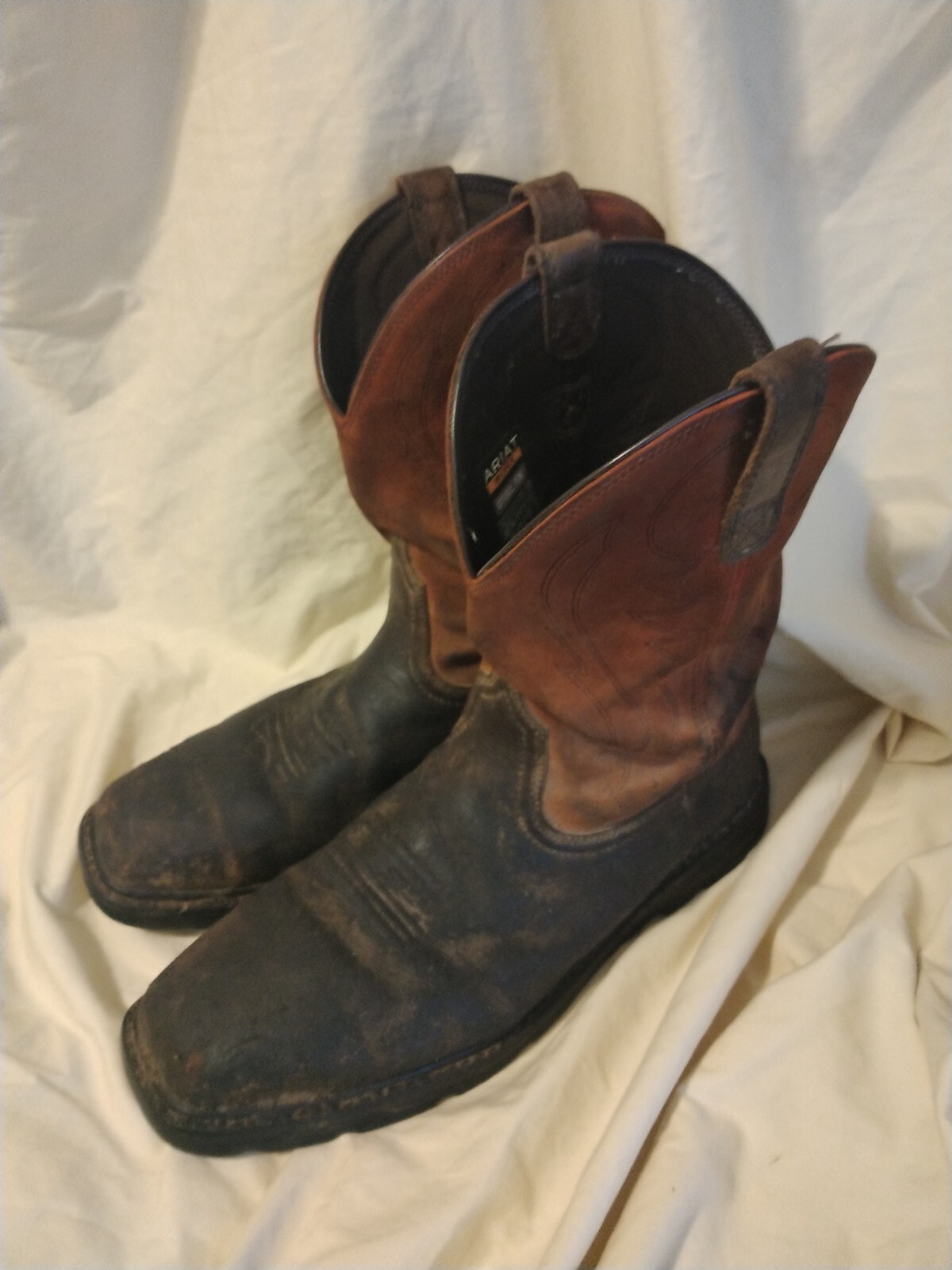 Ariat Work Steel Toe Brown Leather Pull On Men Boot ASTM F241311 Size