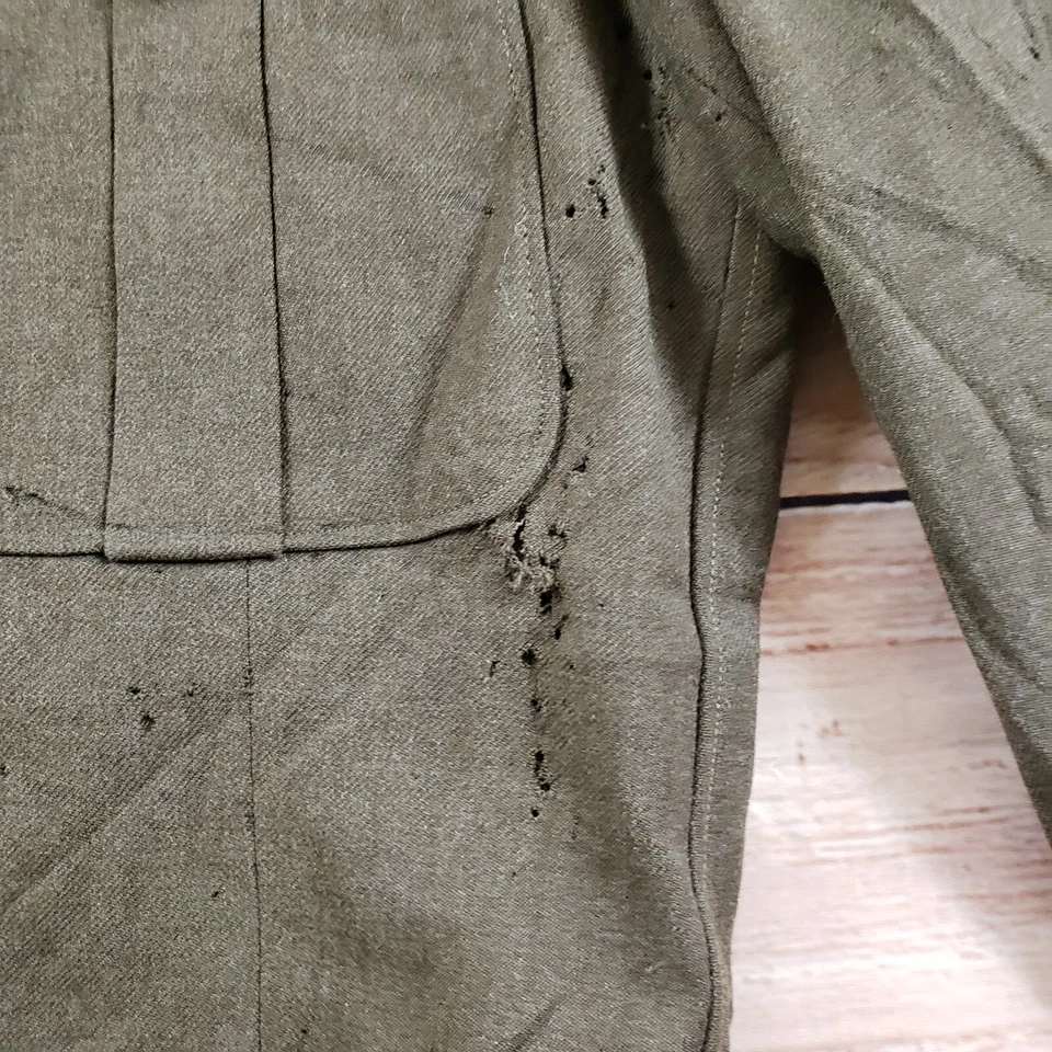 Chaqueta de Campo Militar de Colección de Estados Unidos para Hombres 38R Verde Recortada Años 40 Segunda Guerra Mundial Lana ** Foto 4 de 4